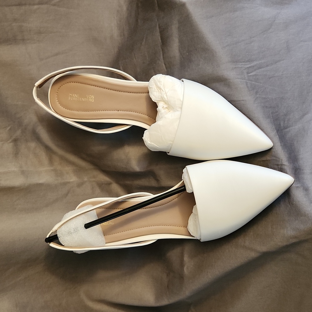 DVF Mortelle white slingback heel